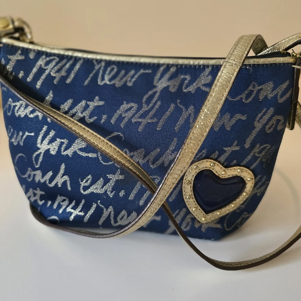 COACH BLUE & GOLD NEW YORK CROSS BODY - Picture 5 of 12